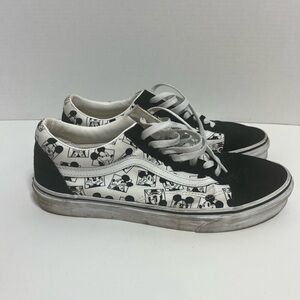 Vans Black and White Cartoon Sneakers men’s 10
